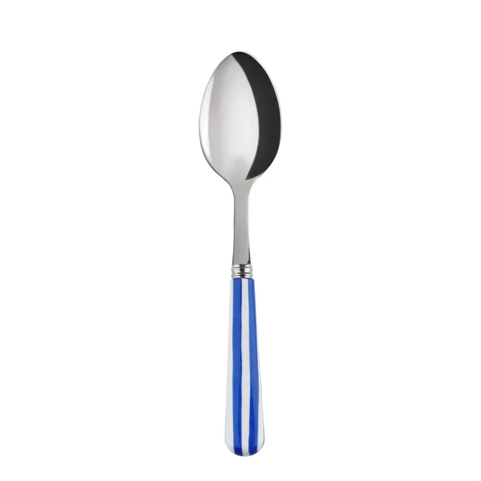 White Stripe Lapis Blue Dessert Spoon 7.5"