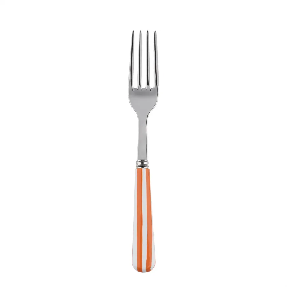 White Stripe Orange Salad Fork 7.5"