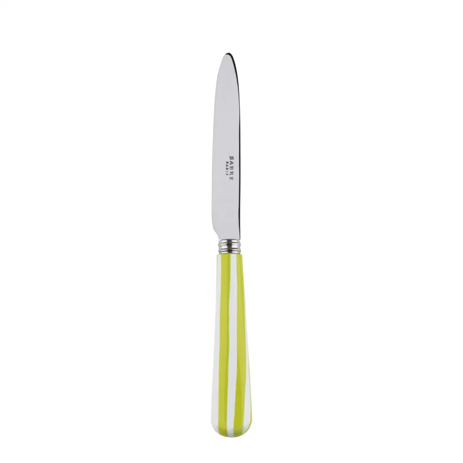 White Stripe Lime Dessert Knife 8"