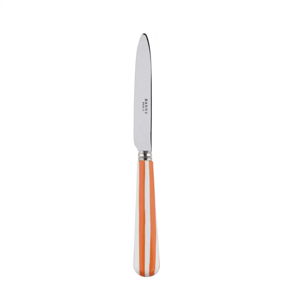 White Stripe Orange Dessert Knife 8"