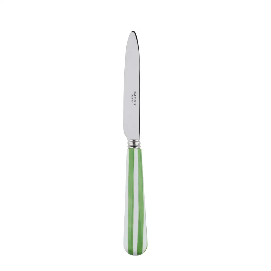 White Stripe Garden Green Dessert Knife 8"