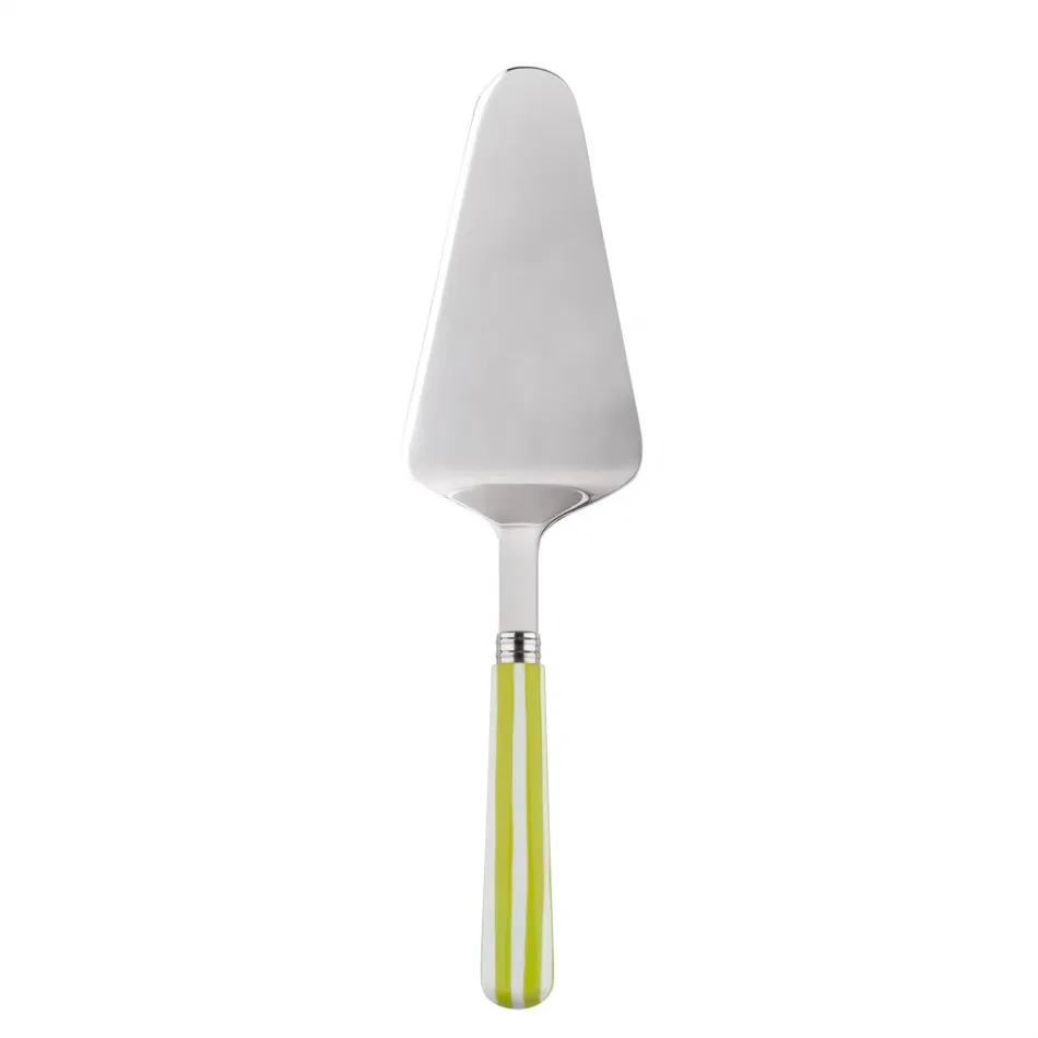 White Stripe Lime Tart Slicer 10"