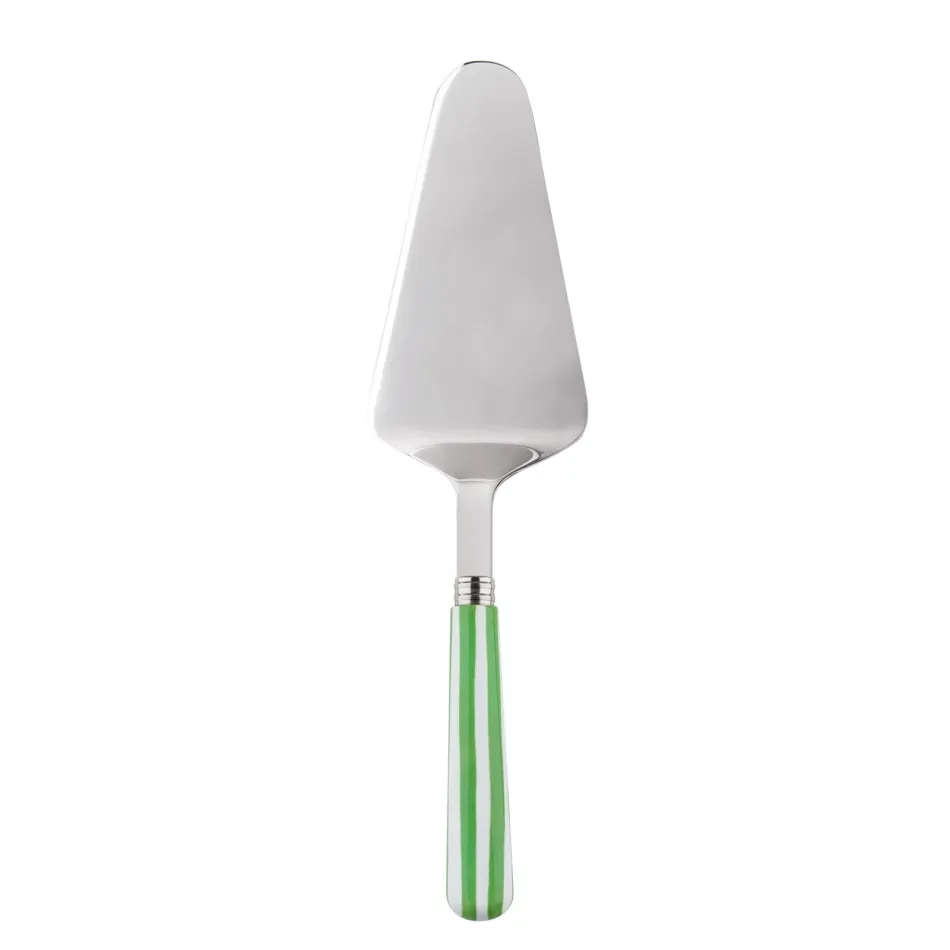 White Stripe Garden Green Tart Slicer 10"