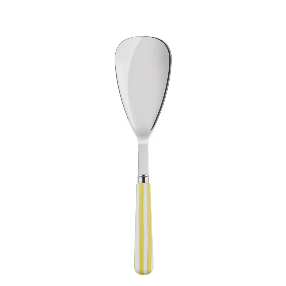 White Stripe Yellow Rice Serving Spoon 10"