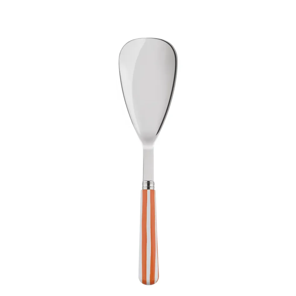 White Stripe Orange Rice Serving Spoon 10"