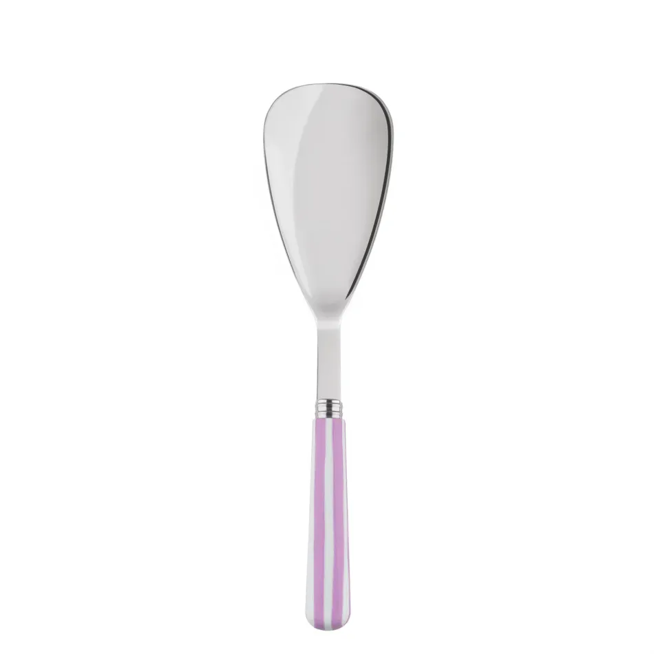 White Stripe Pink Rice Serving Spoon 10"