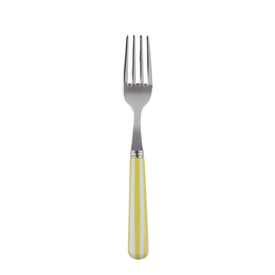 White Stripe Yellow Cake Fork 6.5"