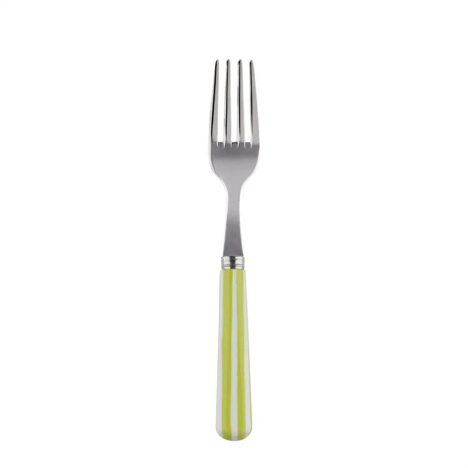 White Stripe Lime Cake Fork 6.5"