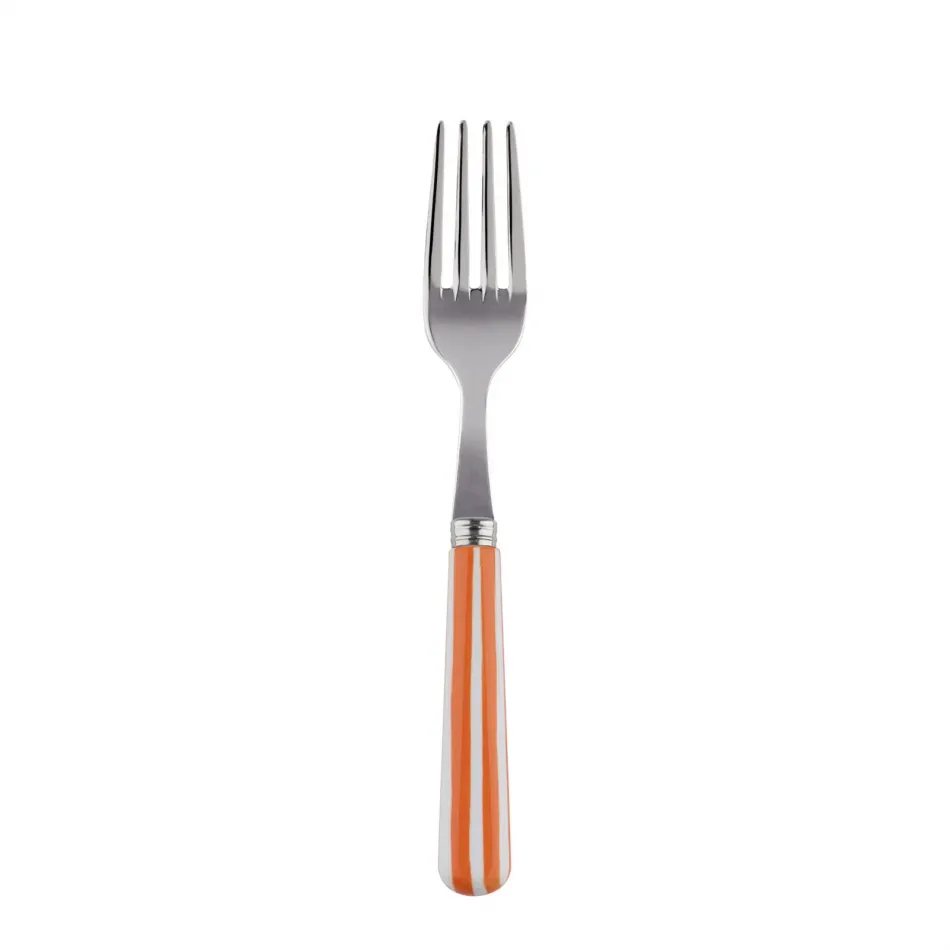 White Stripe Orange Cake Fork 6.5"