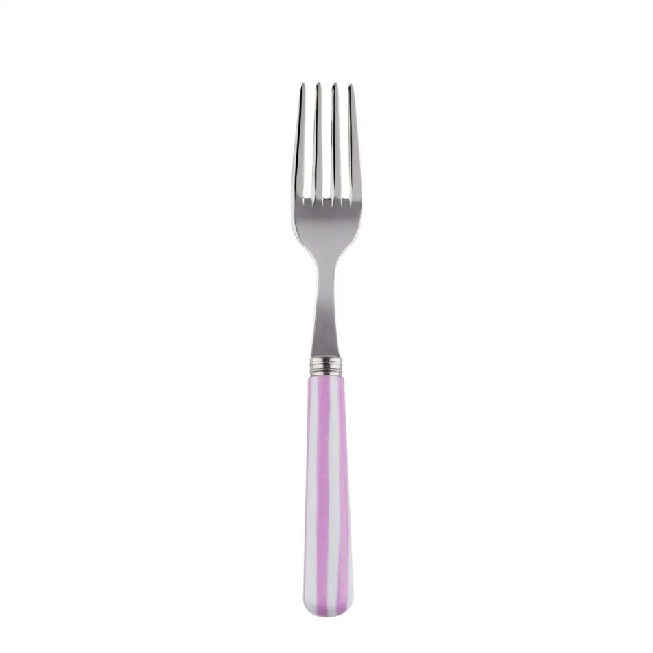 White Stripe Pink Cake Fork 6.5"