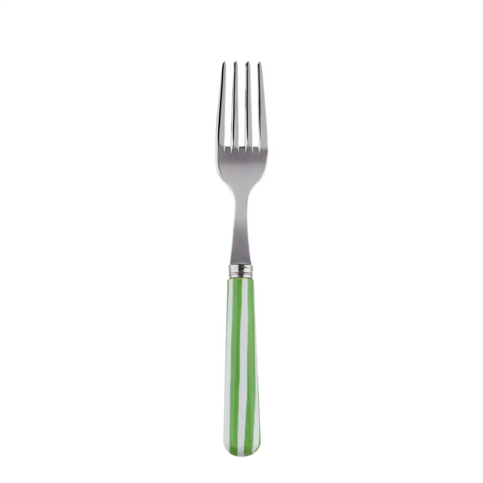 White Stripe Garden Green Cake Fork 6.5"