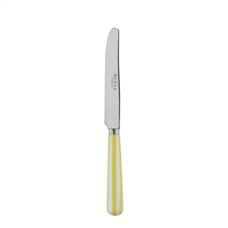 White Stripe Yellow Breakfast Knife 6.75"