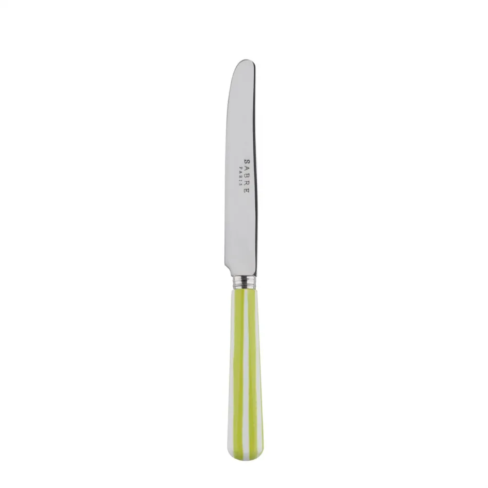 White Stripe Lime Breakfast Knife 6.75"