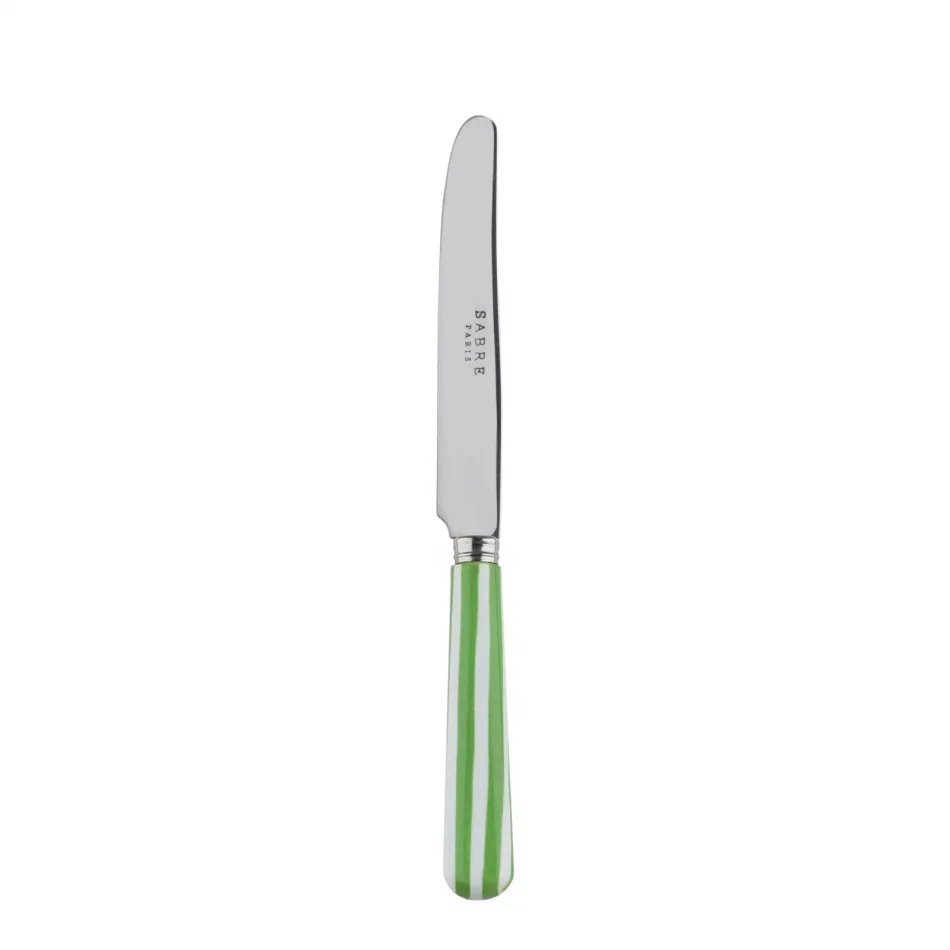 White Stripe Garden Green Breakfast Knife 6.75"