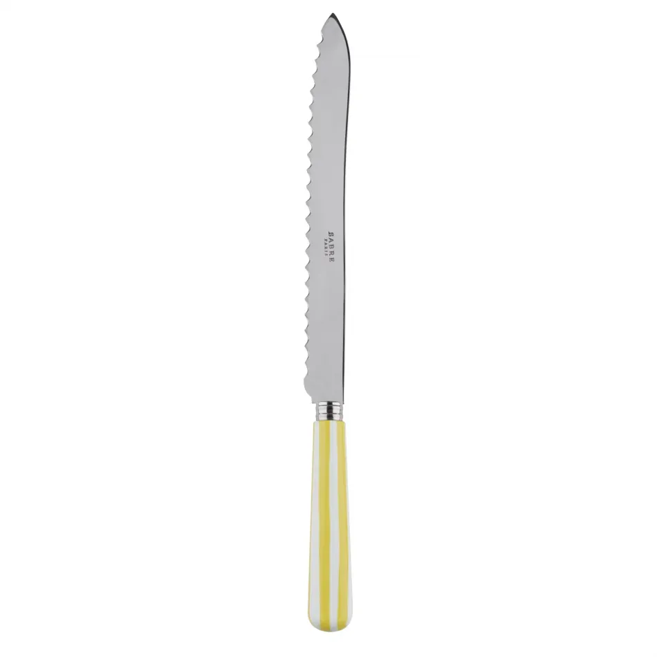 White Stripe Yellow Bread Knife 11"