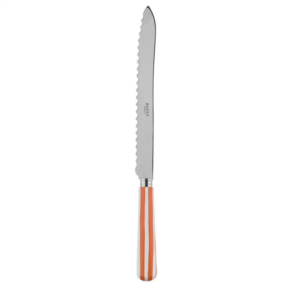 White Stripe Orange Bread Knife 11"