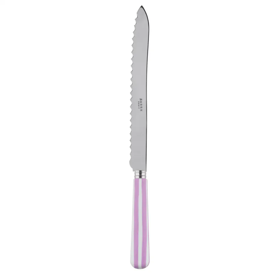 White Stripe Pink Bread Knife 11"