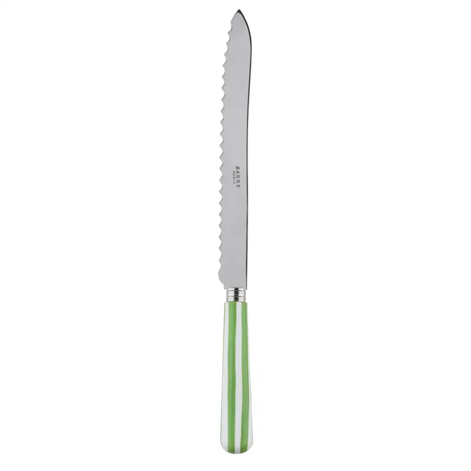 White Stripe Garden Green Bread Knife 11"