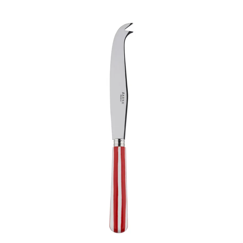 White Stripe Red Large Cheese Knife 9.5"