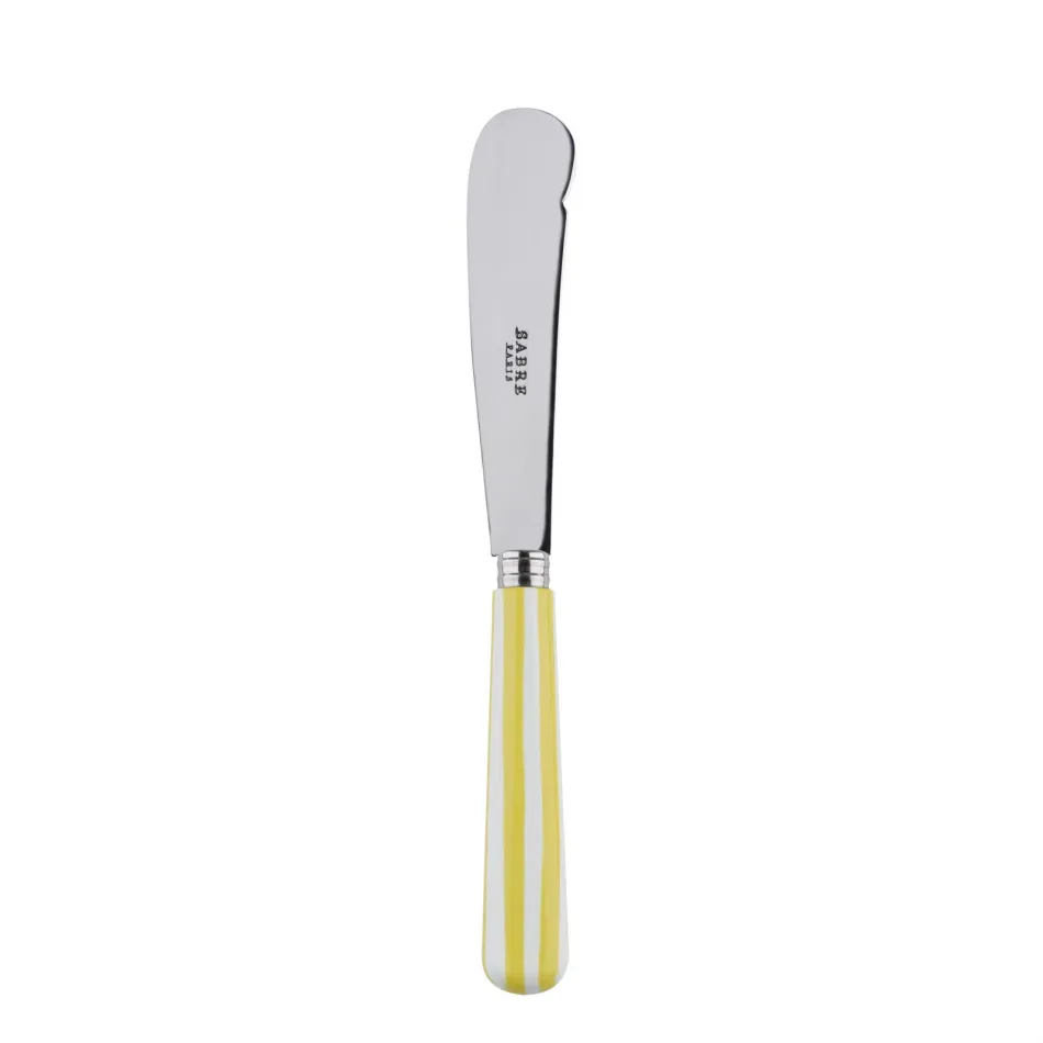 White Stripe Yellow Butter Knife 7.75"