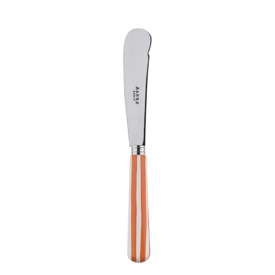 White Stripe Orange Butter Knife 7.75"