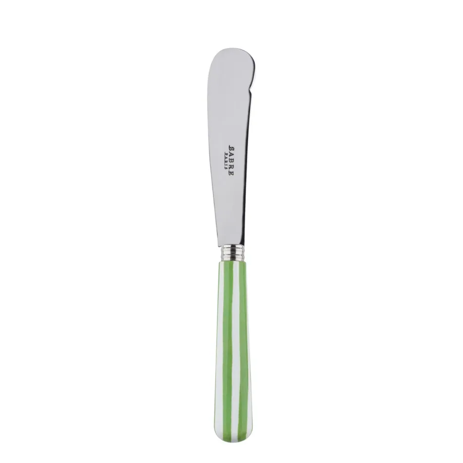 White Stripe Garden Green Butter Knife 7.75"