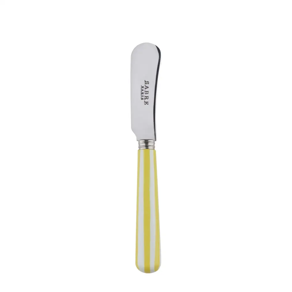 White Stripe Yellow Butter Spreader 5.5"