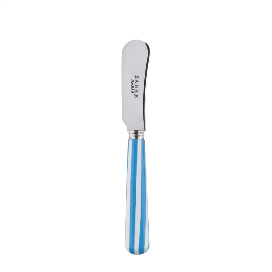 White Stripe Light Blue Butter Spreader 5.5"