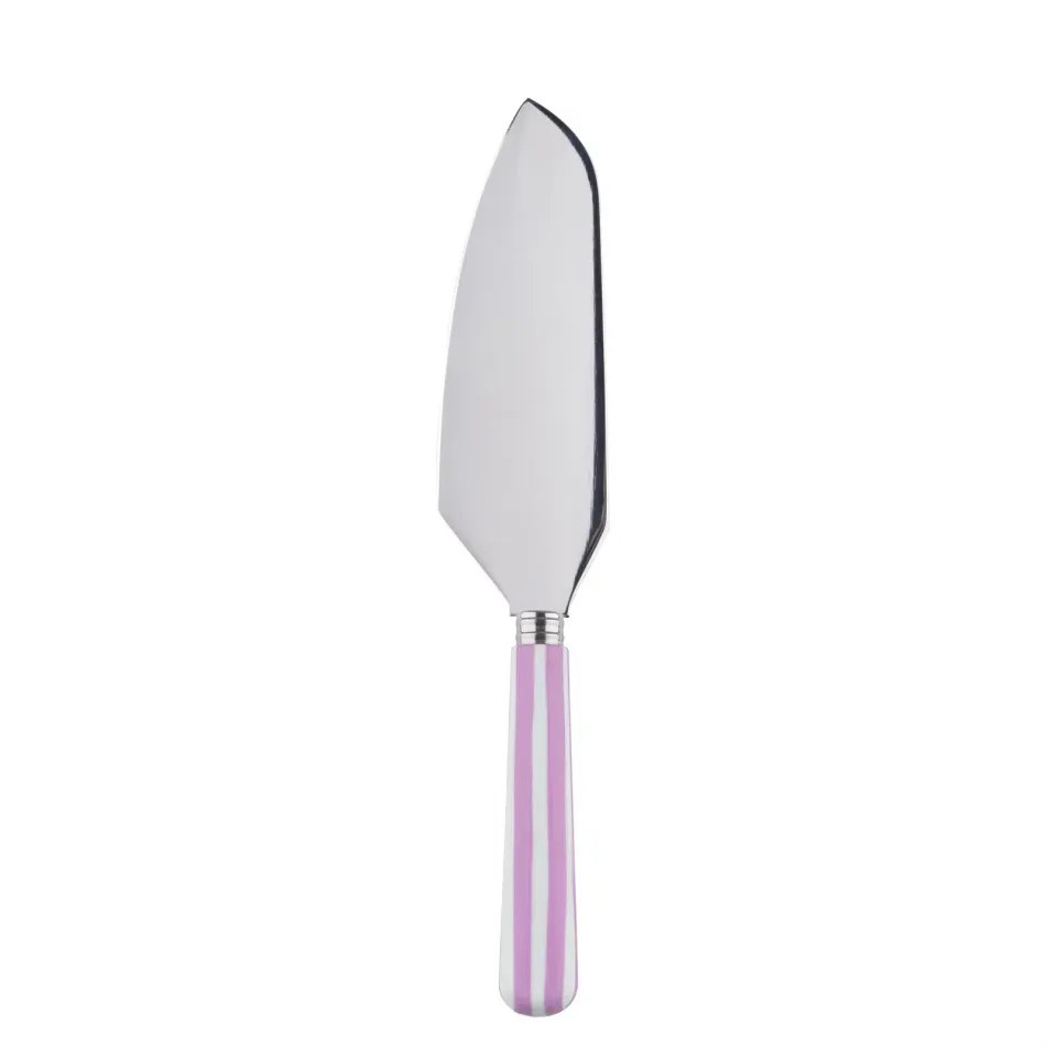 White Stripe Pink Pie Server 10"