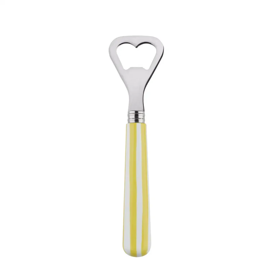 White Stripe Yellow Bottle Opener 6.25"