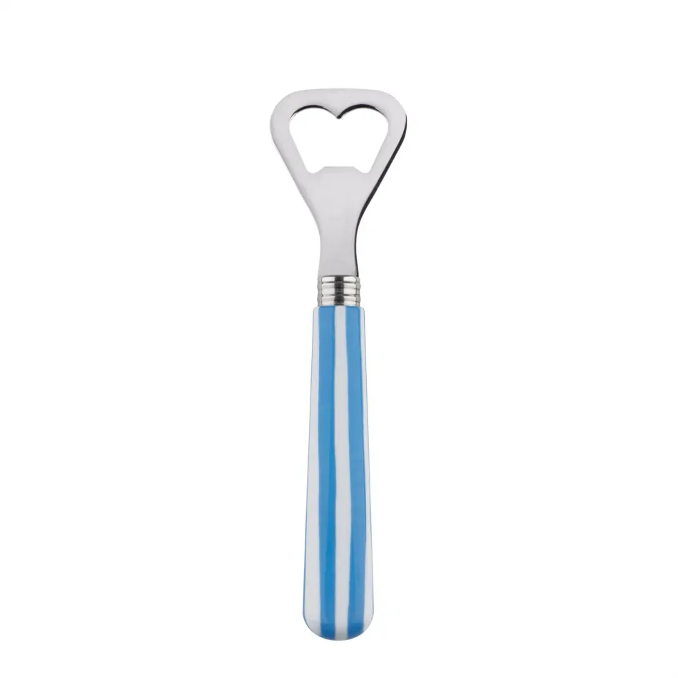 White Stripe Light Blue Bottle Opener 6.25"