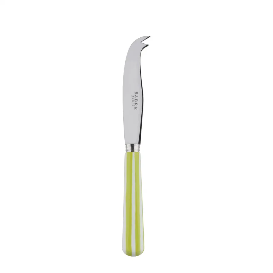 White Stripe Lime Small Cheese Knife 6.75"