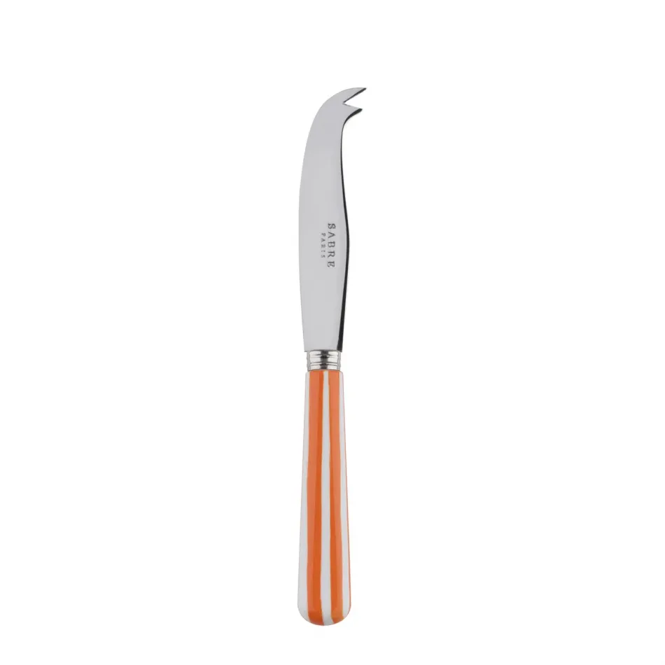 White Stripe Orange Small Cheese Knife 6.75"