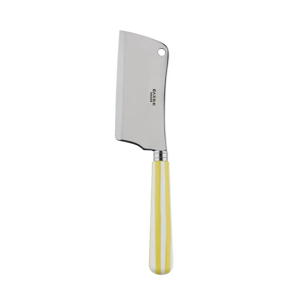 White Stripe Yellow Cheese Cleaver 8"