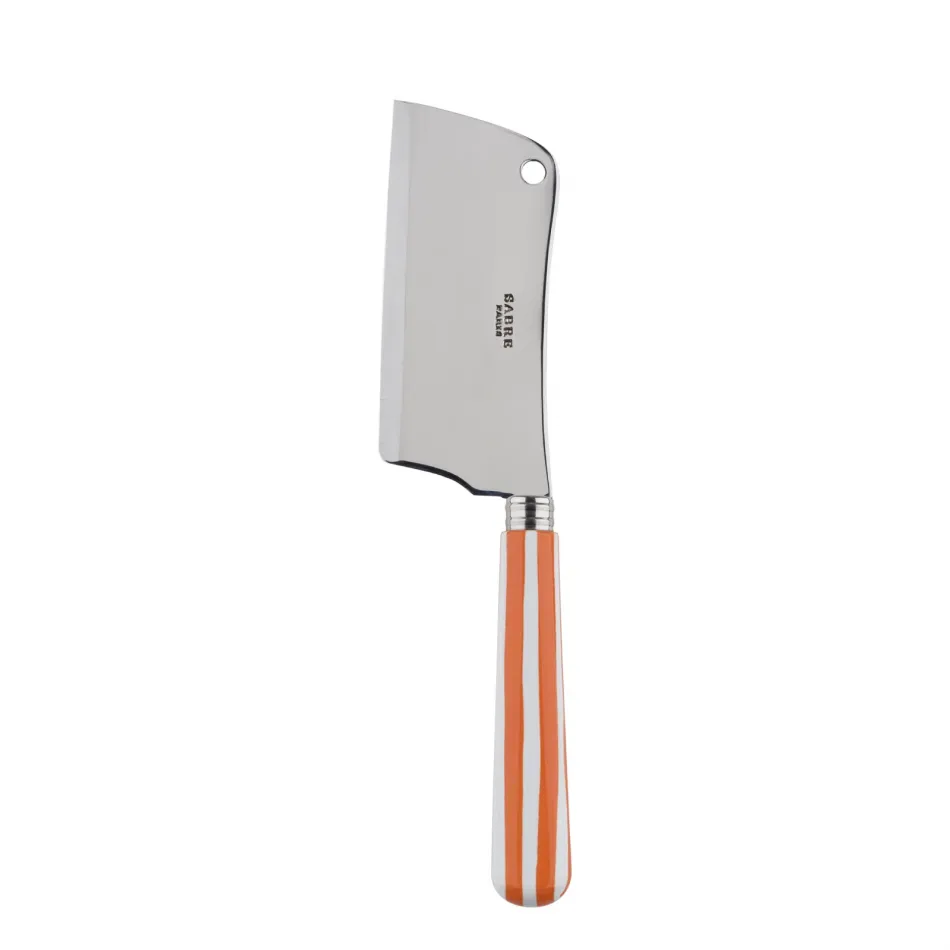 White Stripe Orange Cheese Cleaver 8"