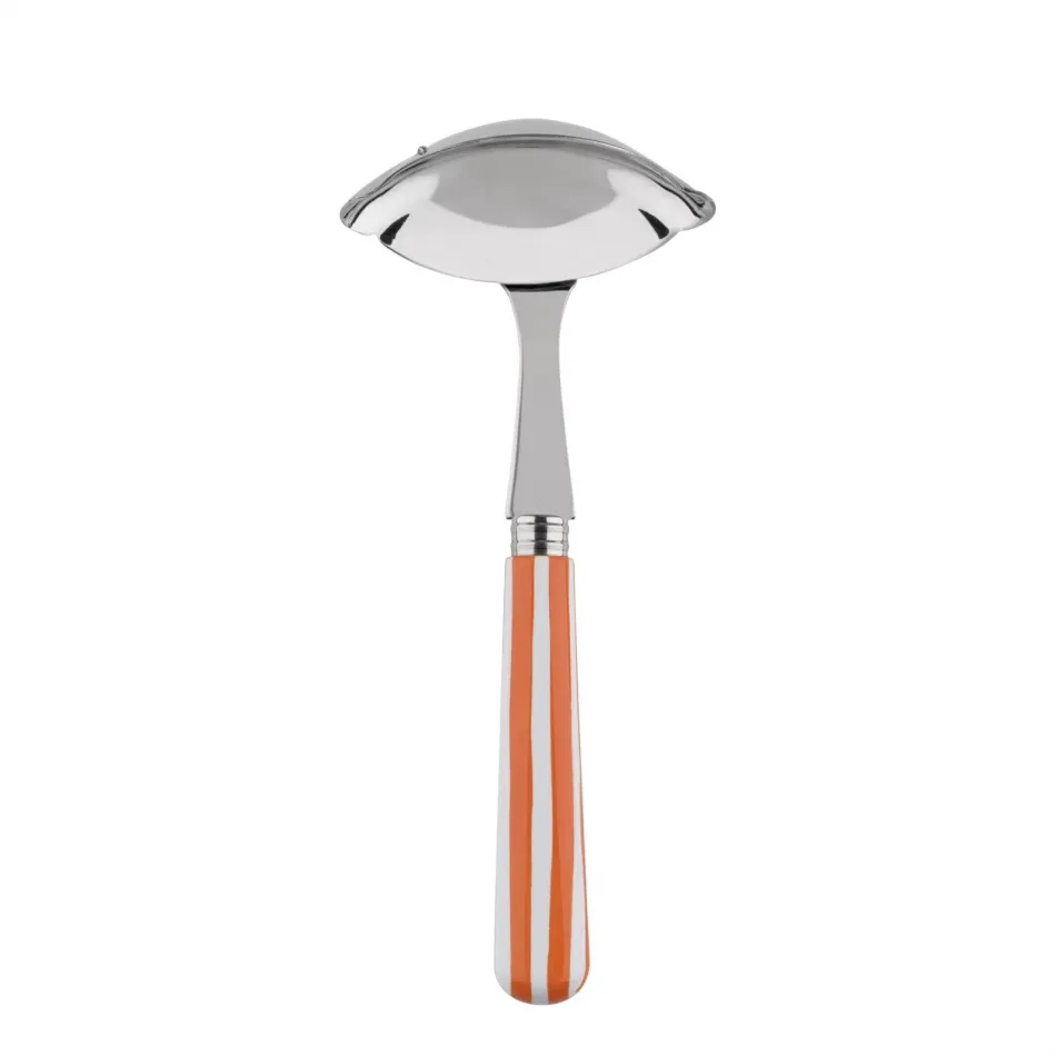 White Stripe Orange Gravy Ladle 7.5"