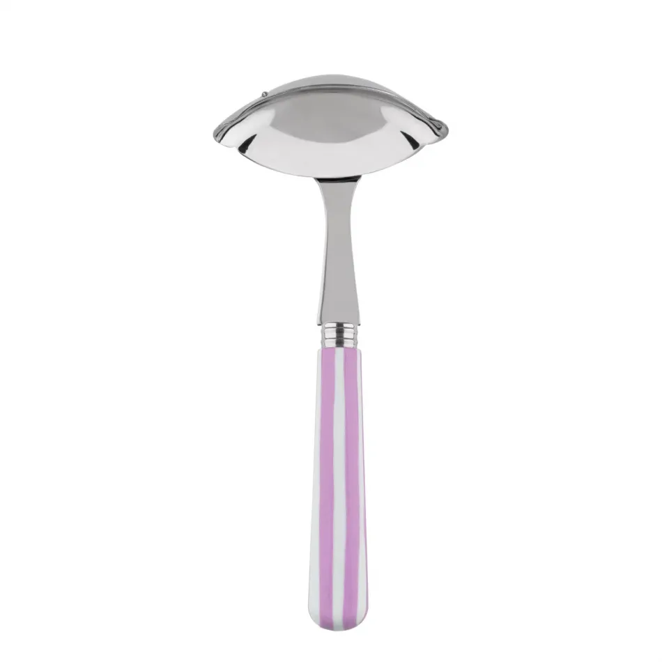 White Stripe Pink Gravy Ladle 7.5"