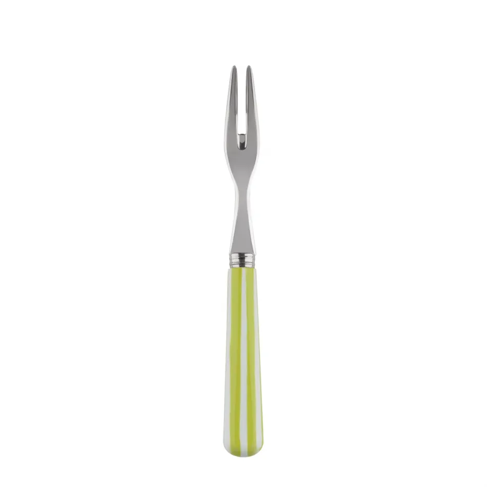 White Stripe Lime Cocktail Fork 5.75"