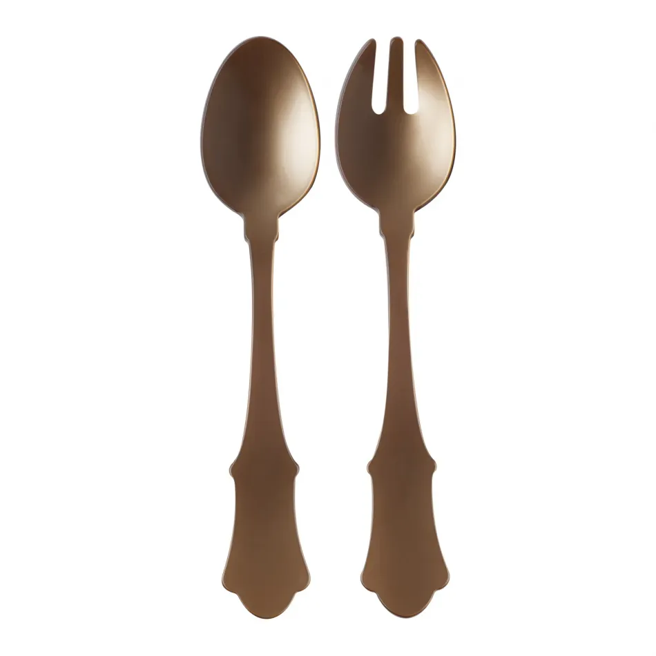 Honorine Caramel Salad Serving Set 10" (Fork, Spoon)