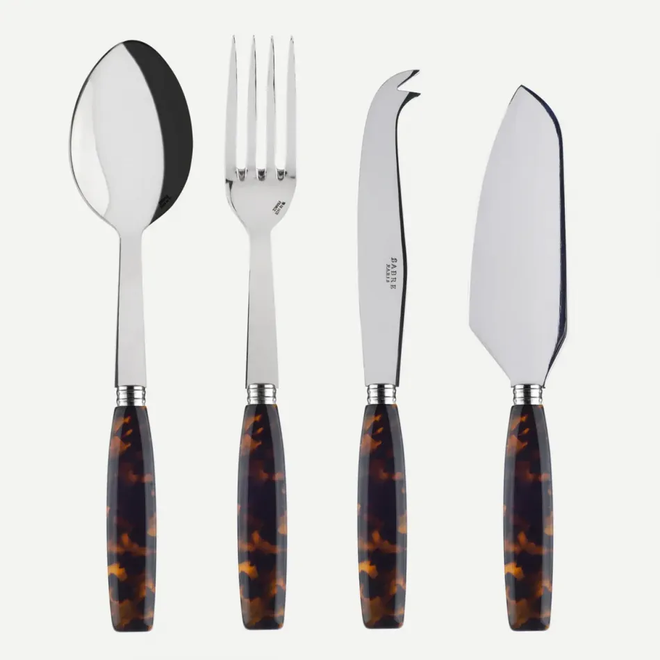 Djembe Faux Tortoise Set Of 4 Must-Have Serving Pieces