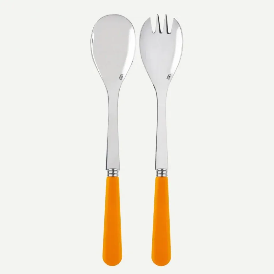 Duo Orange Salad Plate Cutlery Set