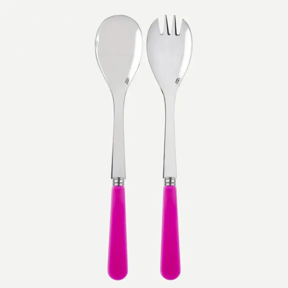 Duo Pink Salad Plate Cutlery Set