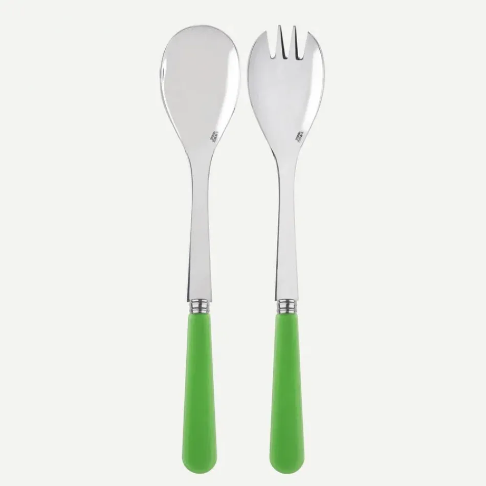 Duo Green Salad Plate Cutlery Set Garden