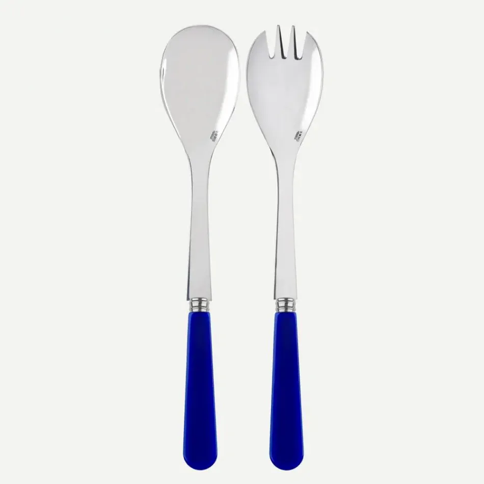 Duo Lapis Blue Salad Plate Cutlery Set