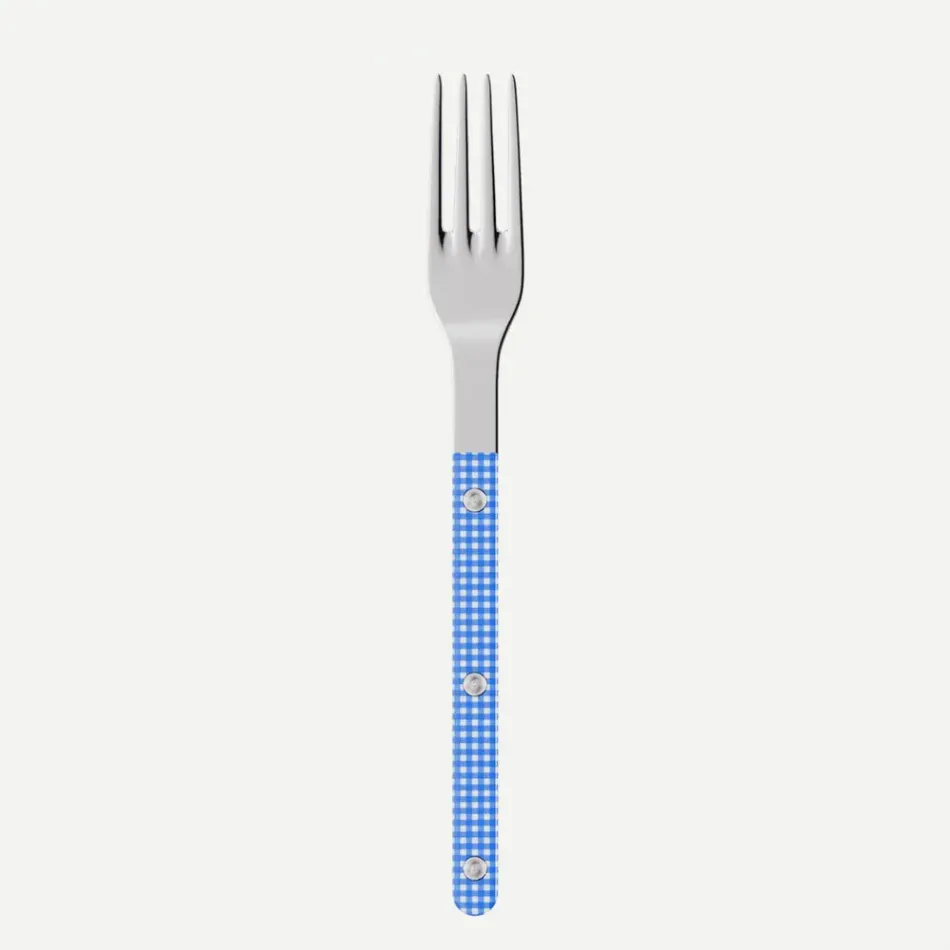 Bistrot Gingham Blue Dinner Fork 8"1/2