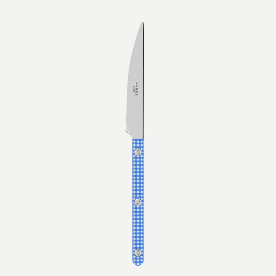 Bistrot Gingham Blue Dessert Knife 8"