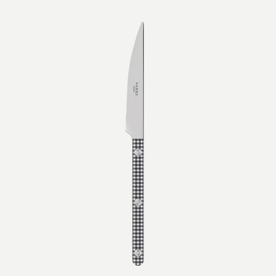 Bistrot Gingham Black Dessert Knife 8"