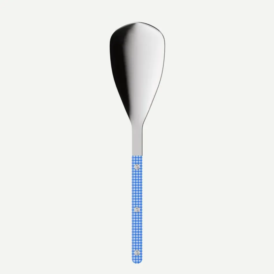 Bistrot Gingham Blue Rice Spoon 10"1/4