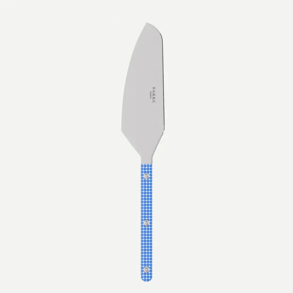 Bistrot Gingham Blue Tart Slicer 10"