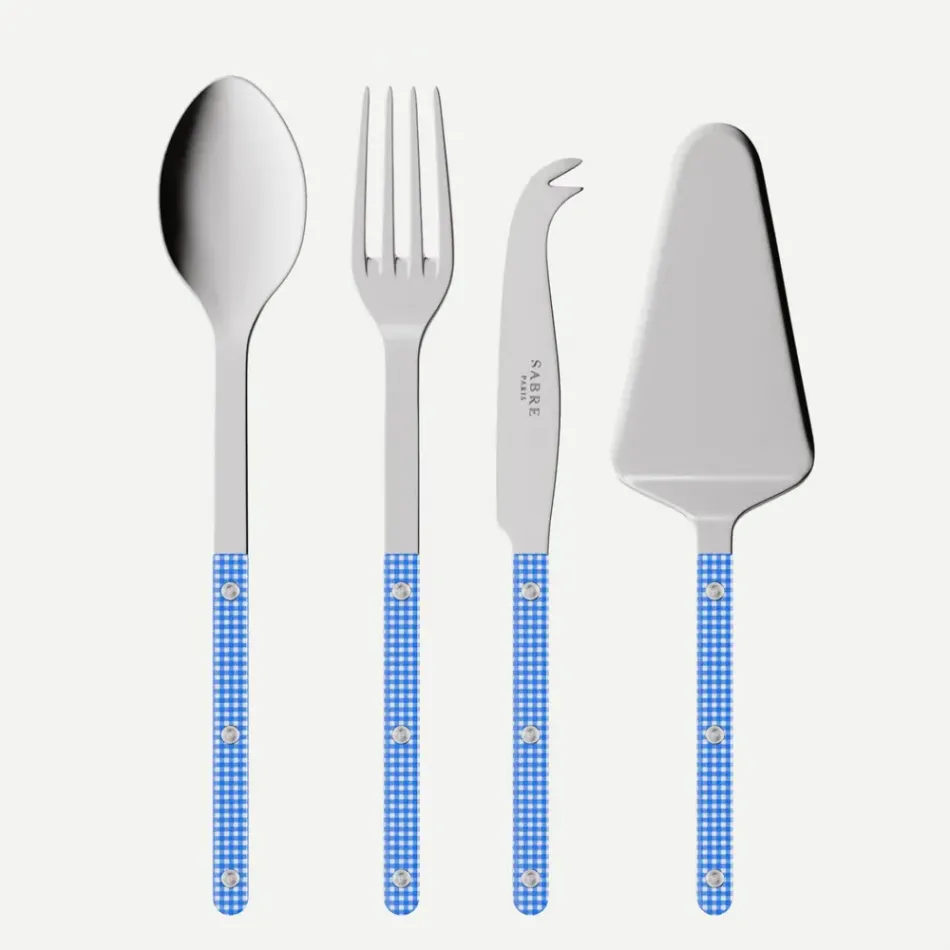Bistrot Gingham Blue Set Of 4 Bistrot Must-Have Serving Pieces